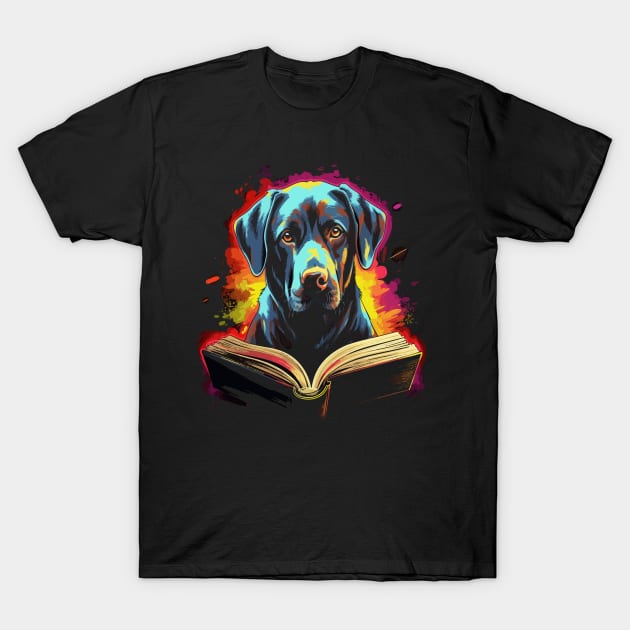 Labrador Retriever Reads Book T-Shirt by JH Mart